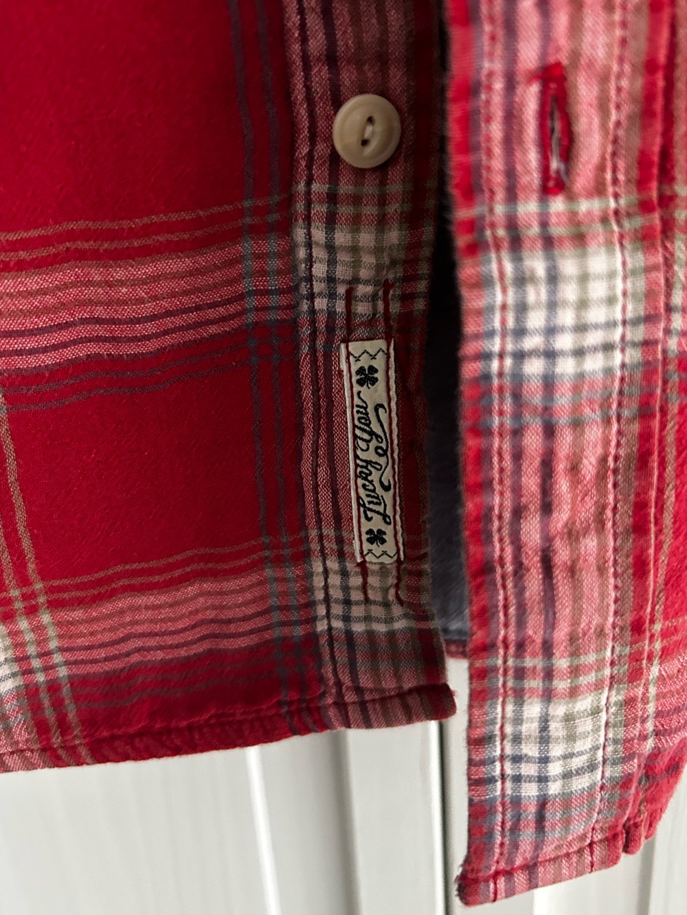 Lucky Brand Men’s Size M Short Sleeve Vintage Western Button Down Plaid Shirt - Picture 5 of 13